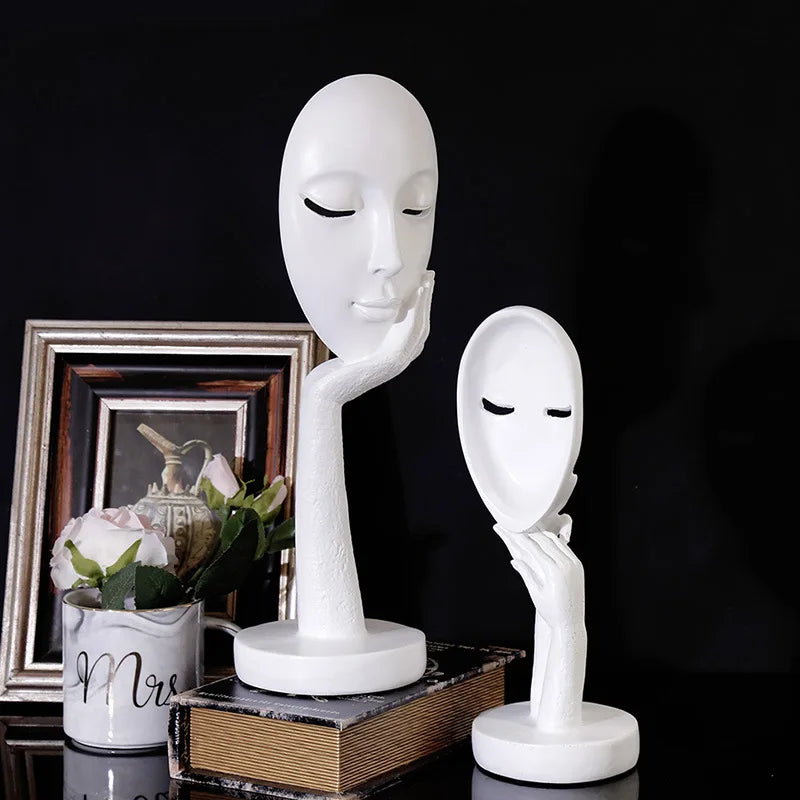 Resin Abstract Face Sculpture
