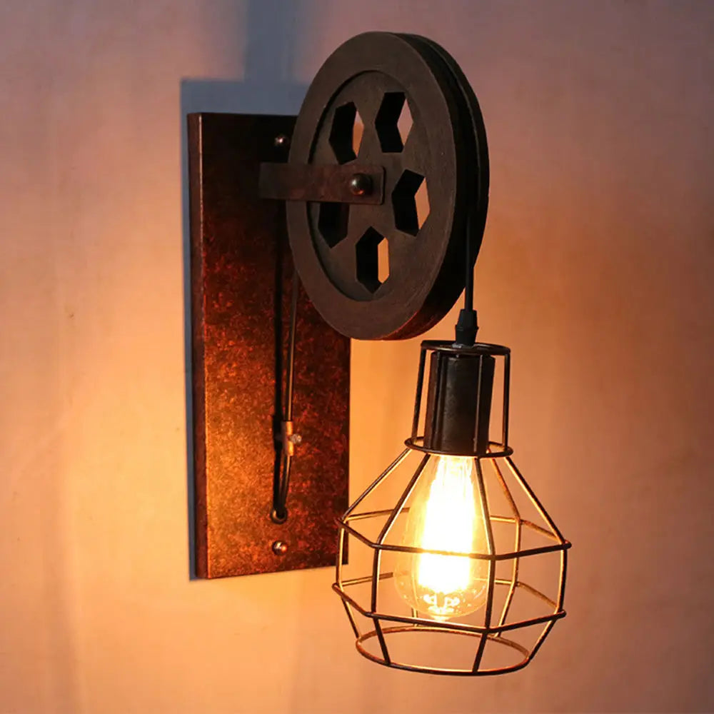 DecorBites™ Industrial Iron Wall Sconce LED Fixture for Cafe Bar Loft Decoration