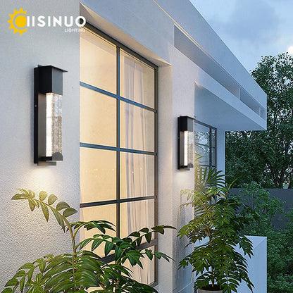 DecorBites™ Crystal Outdoor LED Wall Light with PIR Motion Sensor, IP65 Waterproof Sconce Luminare
