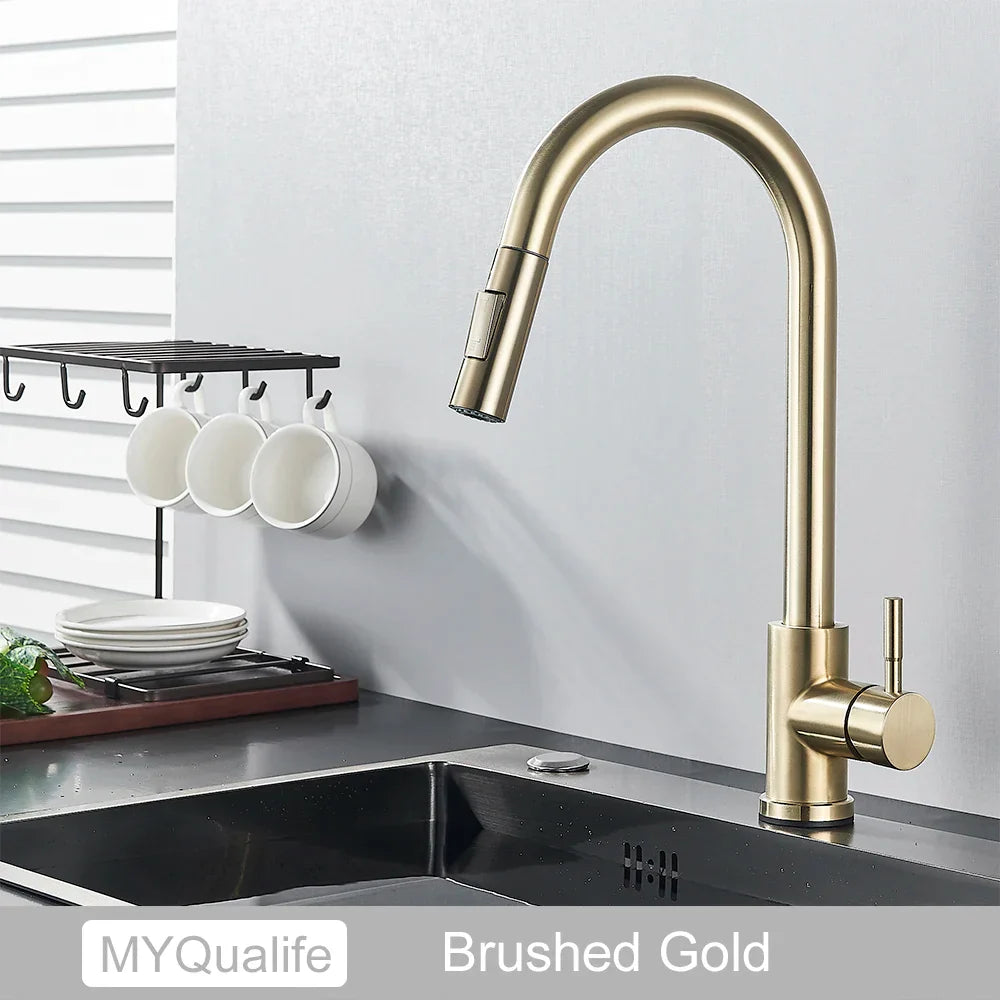 Gold Touch Sensor Kitchen Faucet
