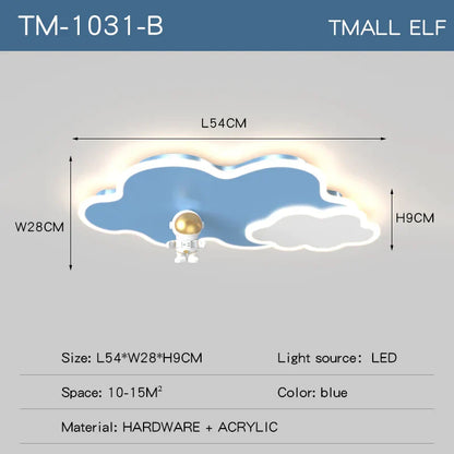 DecorBites™ Kids Space Theme Ceiling Lamp - Astronaut & Airplane Design for Bedroom
