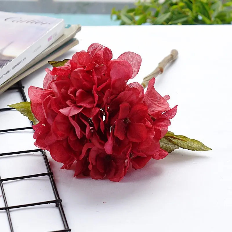 DecorBites™ Hydrangea Branch Silk Flower High Quality Fake Party Room Decor