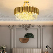 Gold Crystal Dining Chandelier K9 Round 80cm