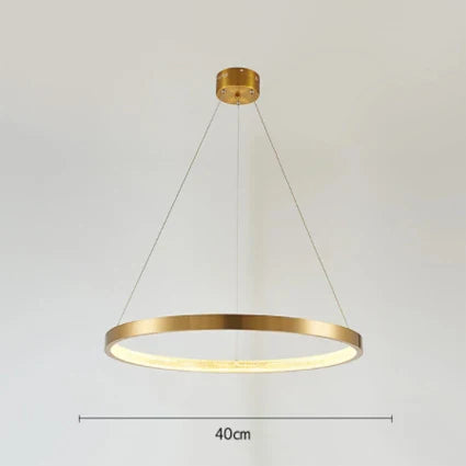 Gold Circle LED Chandelier 3-Ring Design