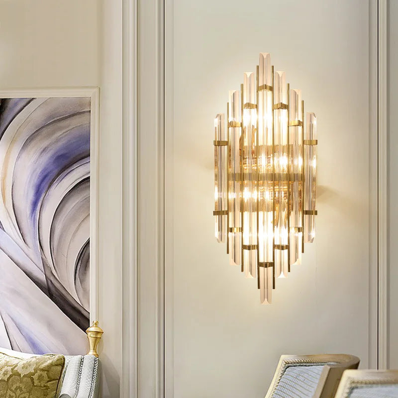 DecorBites™ Elegant Crystal Wall Lamp for Living Room, Bedroom, and Aisle Lighting