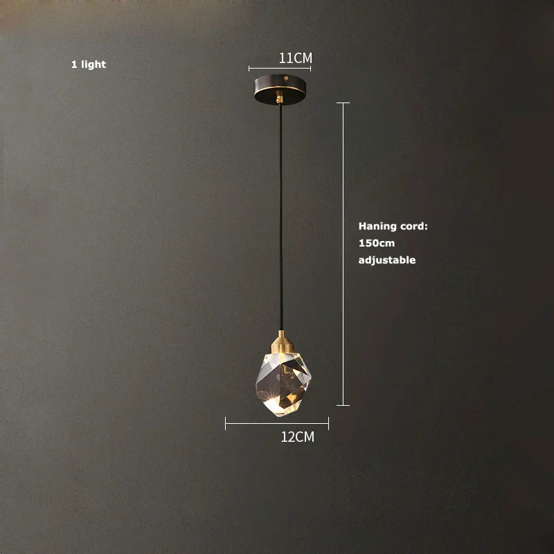 DecorBites™ Crystal Copper Black LED Chandelier for Dinning Room