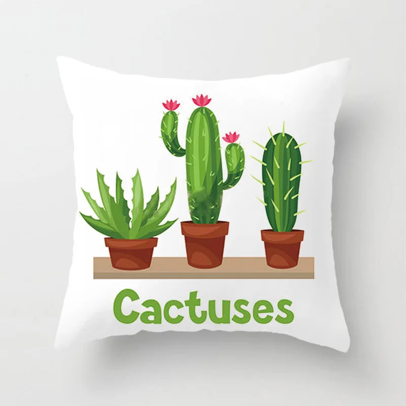 DecorBites™ Green Leaves Decorative Throw Pillowcase 45*45cm for Sofa Home Decor