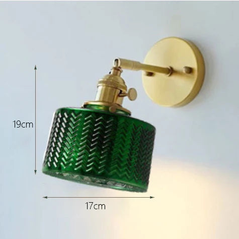 Green Glass Brass Chandelier