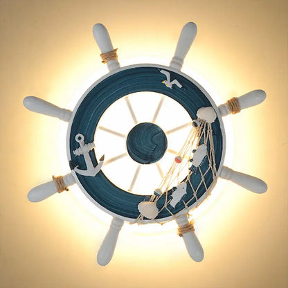 DecorBites™ Kids LED Ship Rudder Wall Light - Mediterranean Decor Ocean Theme