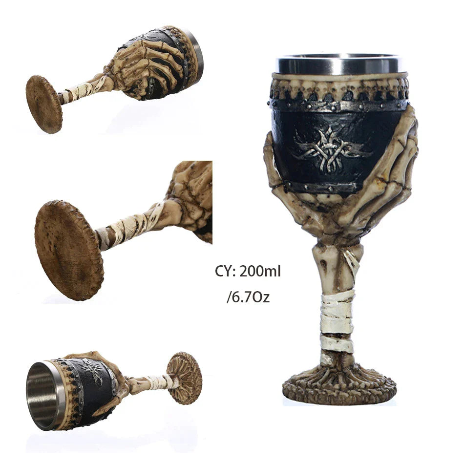 Resin Skull Wine Glass