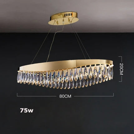 DecorBites™ Crystal Stainless Steel LED Chandelier for Foyer