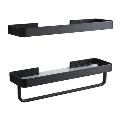 DecorBites™ Glass Corner Shelf with Bar for Bath and Kitchen Storage
