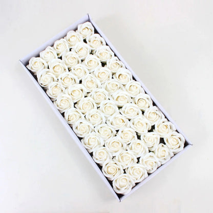 DecorBites™ Bath Flower Set: 50 Artificial Soap Flowers for Home Decor, Weddings, DIY Crafts