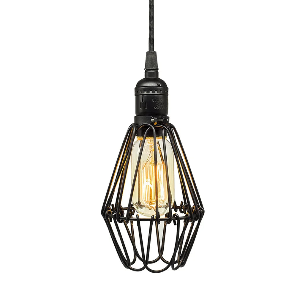 Vintage Black Metal Edison Pendant Light