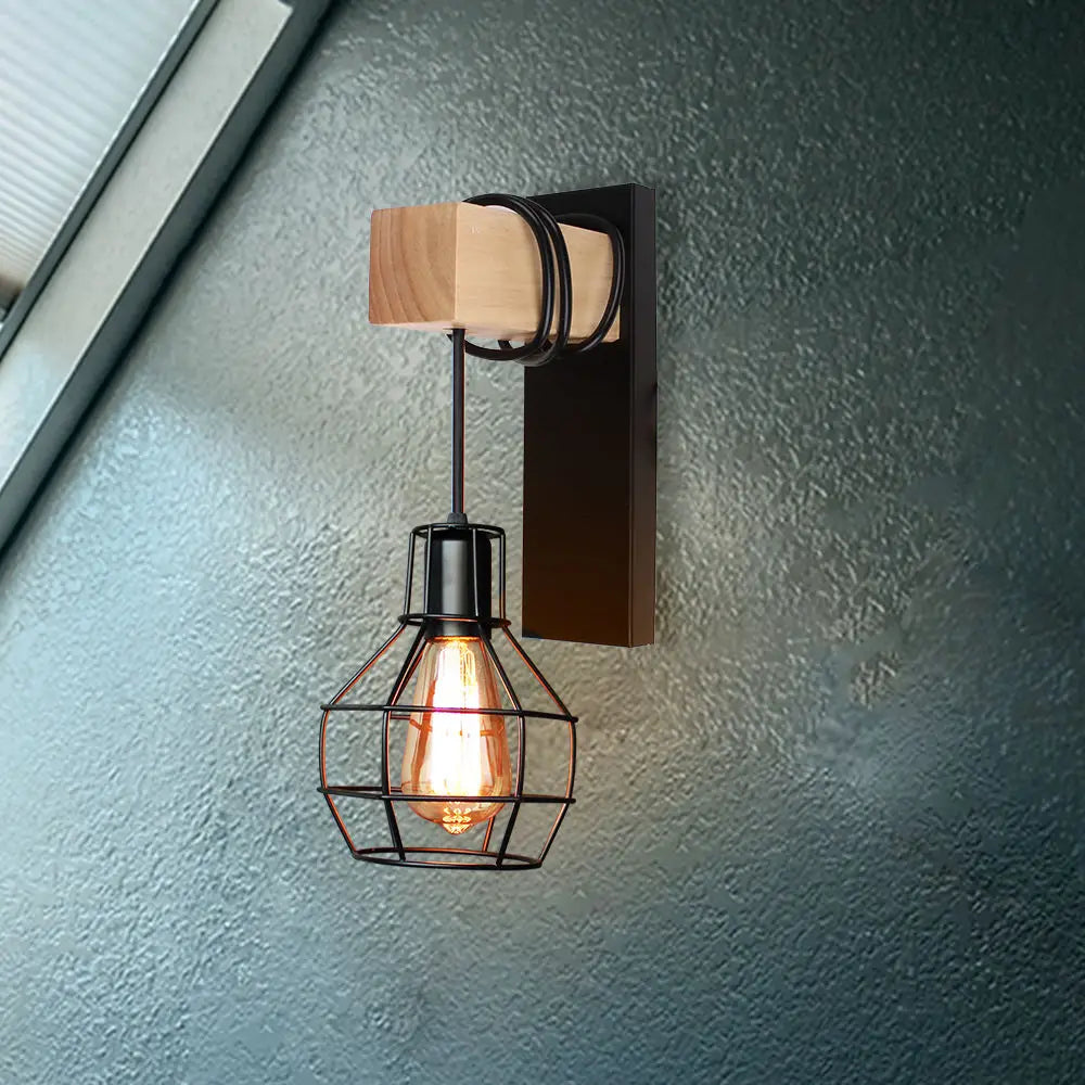 DecorBites™ Industrial Iron Wall Sconce LED Fixture for Cafe Bar Loft Decoration