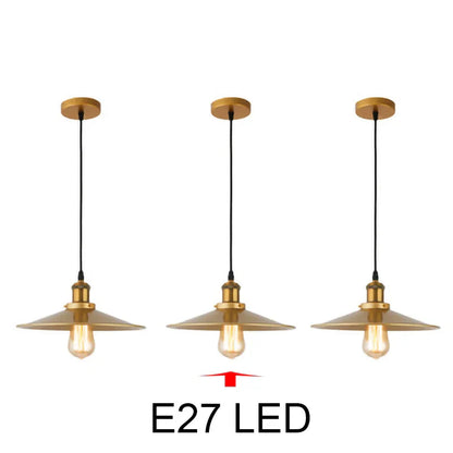 DecorBites™ Gold Wrought Iron Chandelier Pendant Light, E27 LED, Nordic Retro Style
