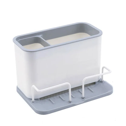 DecorBites™ Double Grid Cutlery Organizer Drainer - Kitchen Utensil Holder and Sponge Rack
