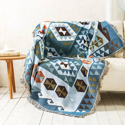 DecorBites™ Knitted Nordic Plaid Blanket - Cozy Home Decor and Sofa Cover
