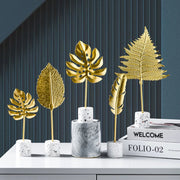 Gold Leaf Marble Sculpture