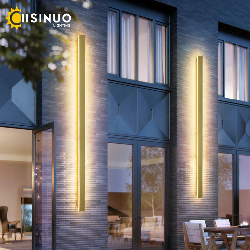 DecorBites™ LED Wall Lamp: Waterproof, Dimmable, Aluminum, Outdoor Sconce Light - Gold