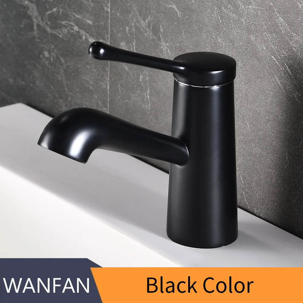 DecorBites™ Gold Waterfall Basin Faucet Mixer Tap Modern Single Hole Cold Hot Water