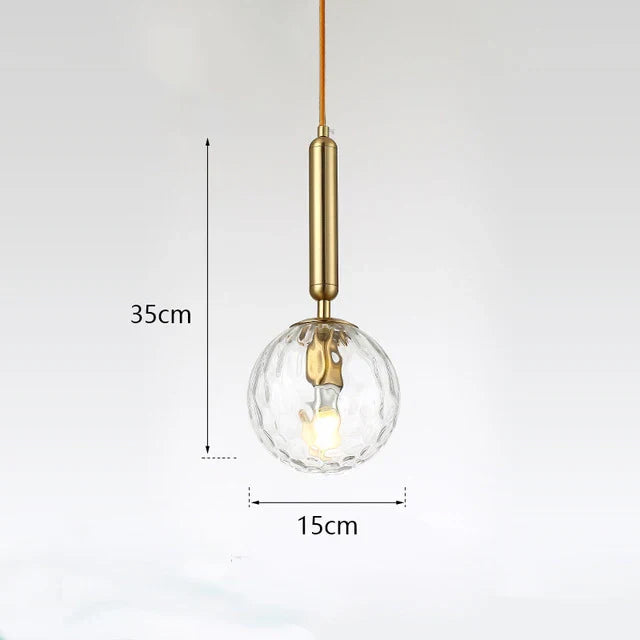 DecorBites™ Glass Ball LED Pendant Light for Bedroom and Bar, Modern Globe Hanging Ceiling Lamp