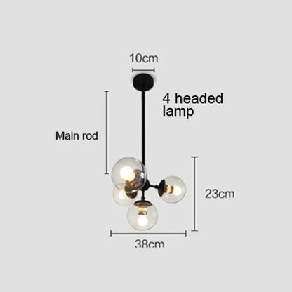 DecorBites™ Glass Ball Pendant Lamp: Modern Industrial Loft Iron Luminaria Light