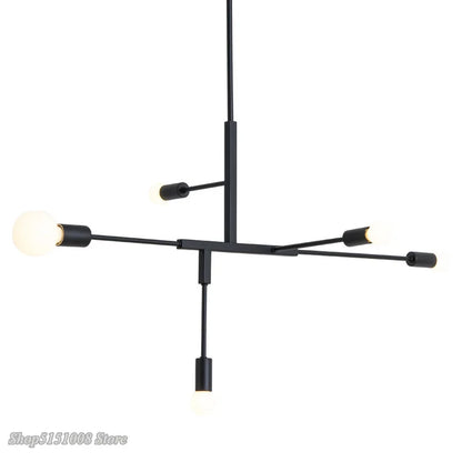DecorBites™ Cross Style 5-Head Pendant Light in Gold and Black Finish for Modern Home Decor