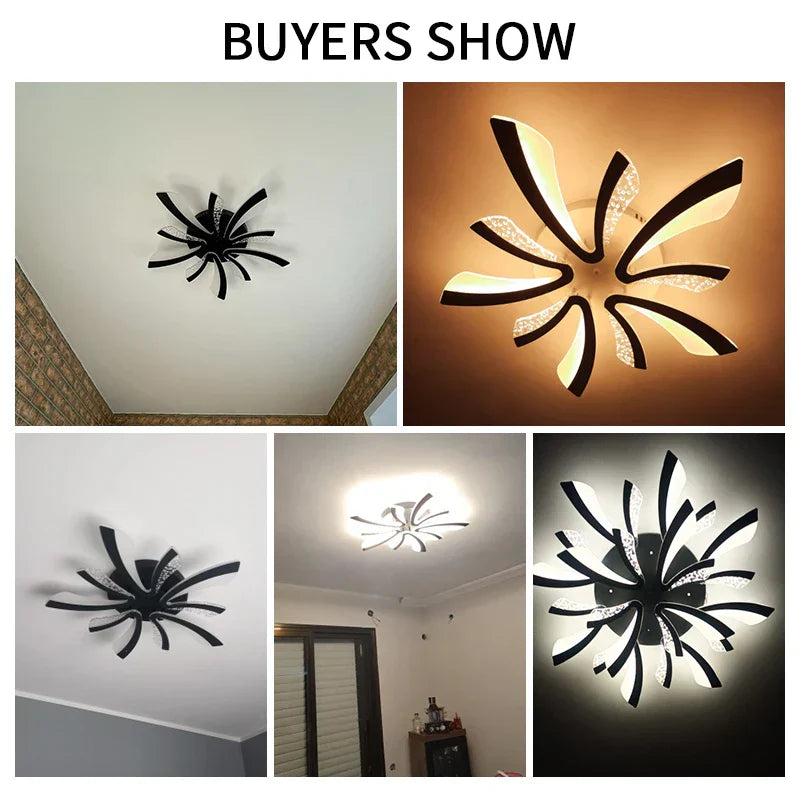 White Black LED Chandelier