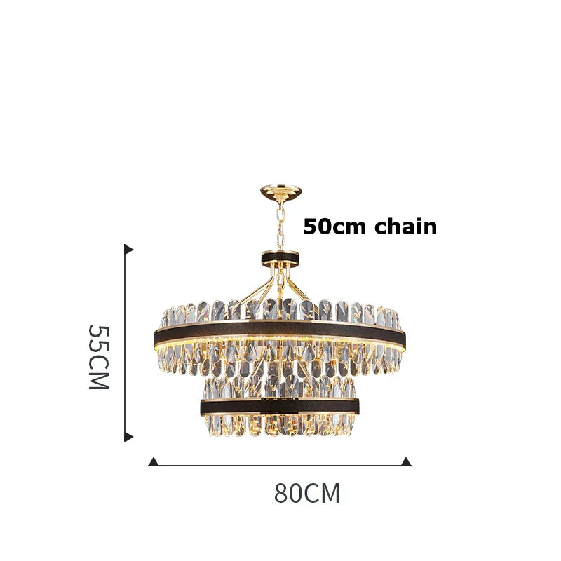 DecorBites™ Crystal Oval Chandelier Lighting for Dinning Room