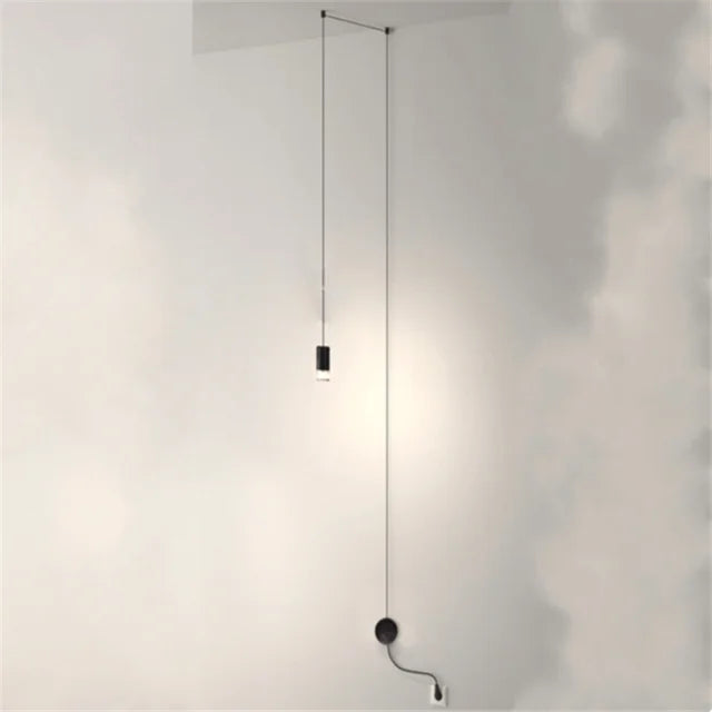 DecorBites™ Industrial Iron Art LED Pendant Light - Black Minimalist Wall Lamp