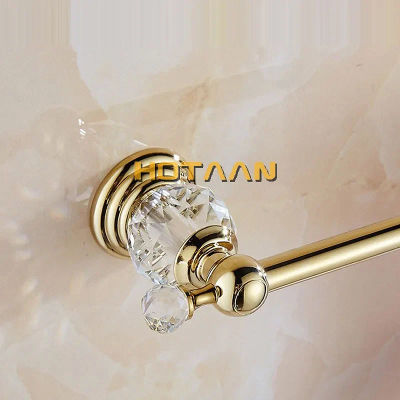 Gold Crystal Stainless Steel Towel Bar 60cm