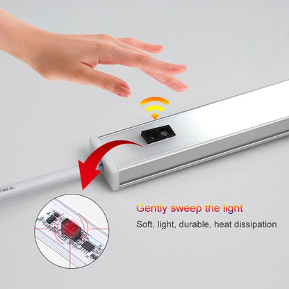 DecorBites™ LED Under Cabinet Light Hand Sweep Switch Sensor Lamp Night Lights