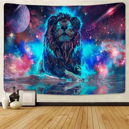 DecorBites™ Lion Tapestry African Grassland Animals Cartoon Wall Hanging Blanket