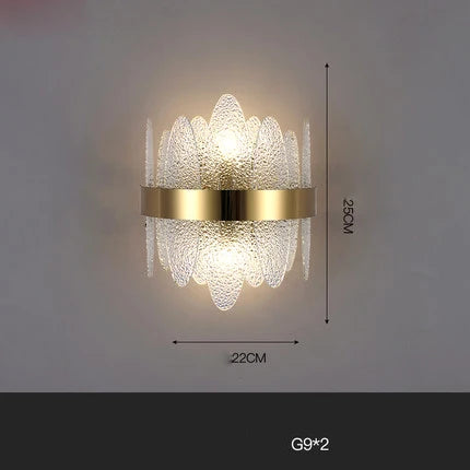 Gold LED Dining Chandelier Frosted Glass 80cm