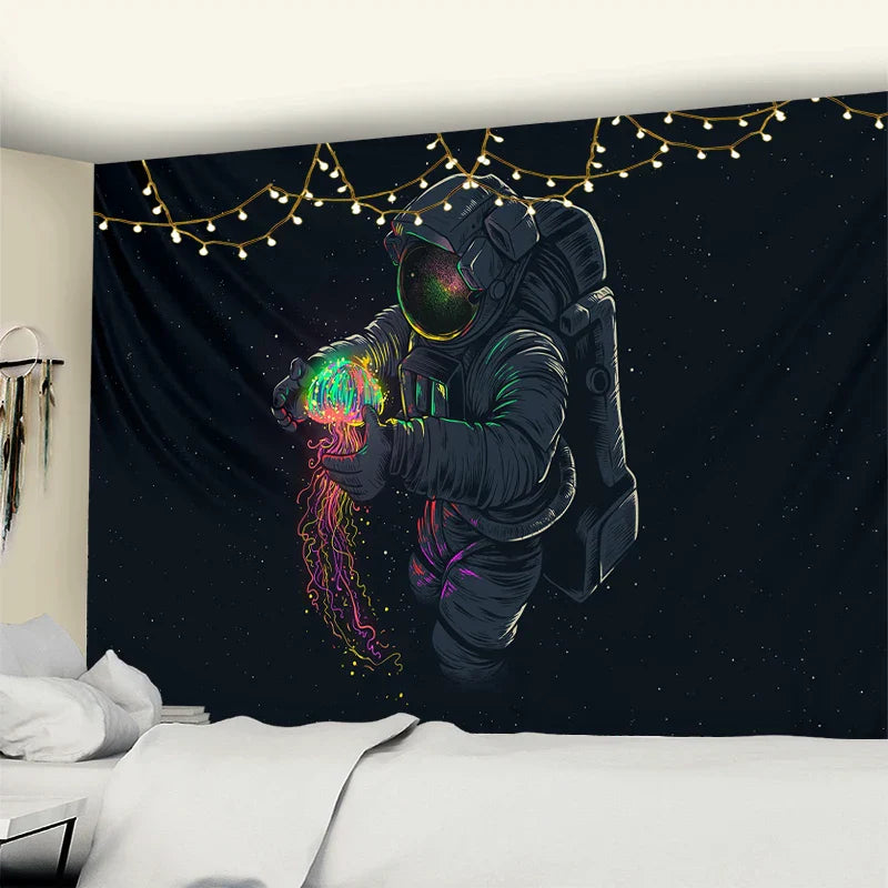 Astronaut Boho Tapestry Wall Hanging