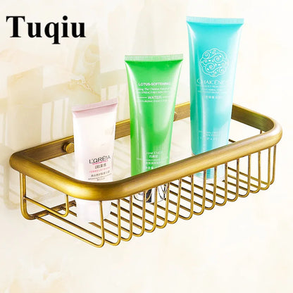 DecorBites™ Gold Brass Bathroom Shelf with Soap Holder 30cm/45cm