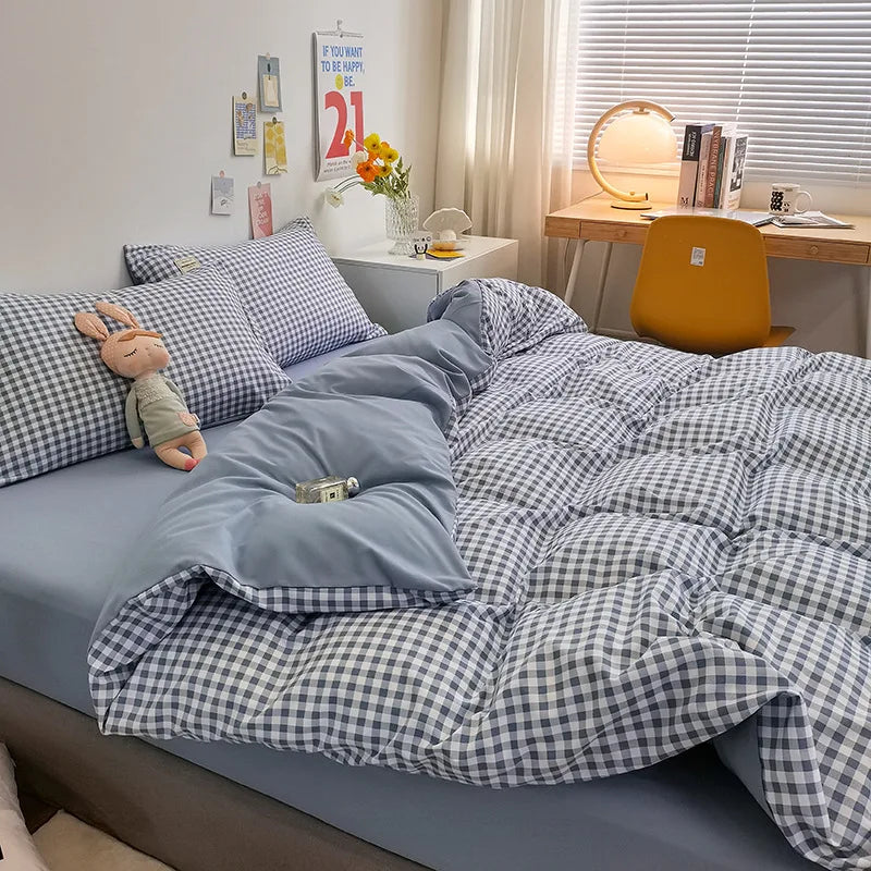 DecorBites™ Cotton Quilted Duvet Cover Soft Comforter Skin-Friendly Bedclothes