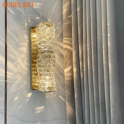 DecorBites™ Crystal Glass Wall Sconce Lamp for Modern Light Luxury Home Decor