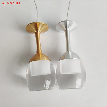 DecorBites™ LED Wine Glass Pendant Lights for Restaurant, Bar, and Dining Room