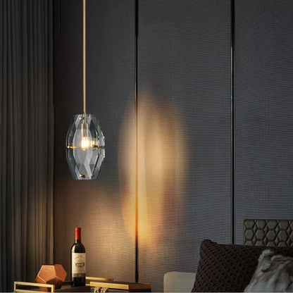 DecorBites™ Crystal Glass Pendant Lamp Luxe Chandelier for Bedroom Restaurant Kitchen Home