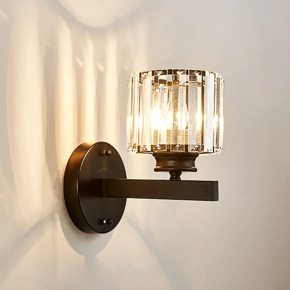 DecorBites™ Crystal Glass Wall Sconce for Bedroom & Living Room Lighting