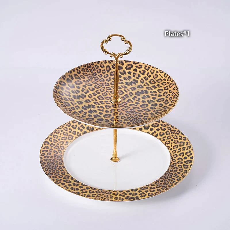 DecorBites™ Leopard Print Bone China Coffee Set Tea Pot Cup Luxury Porcelain Drinkware