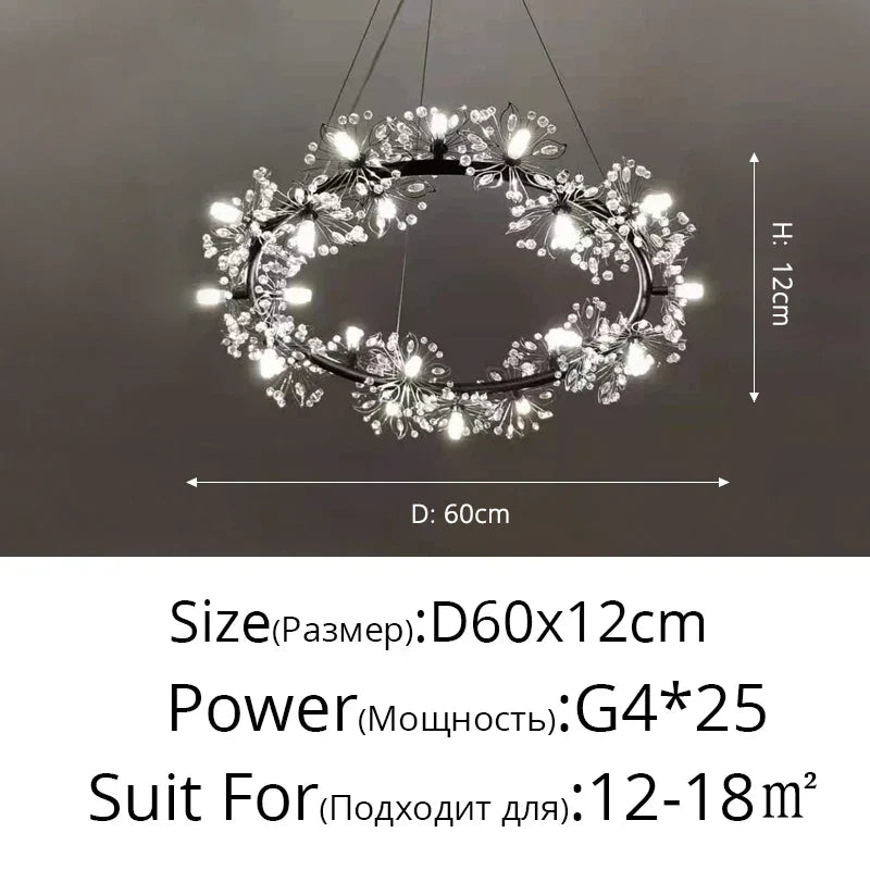 DecorBites™ Dandelion Flower Chandelier: Modern LED Living Room Bedroom Indoor Decor Bouquet Lamps