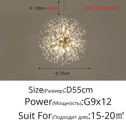DecorBites™ Gold/Silver LED Crystal Chandelier for Home Living Dining Study Hall Bedroom