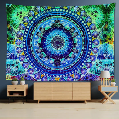 DecorBites™ Grey Mandala Carpet Tapestry Wall Hanging Decor Hippie Yoga Mat Tapestries