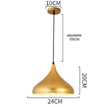 DecorBites™ Gold Wrought Iron Chandelier Pendant Light, E27 LED, Nordic Retro Style
