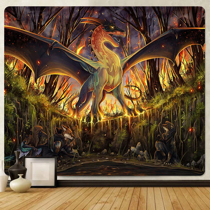 DecorBites™ Dragon Psychedelic Art Tapestry for Home Decoration and Sofa Blanket
