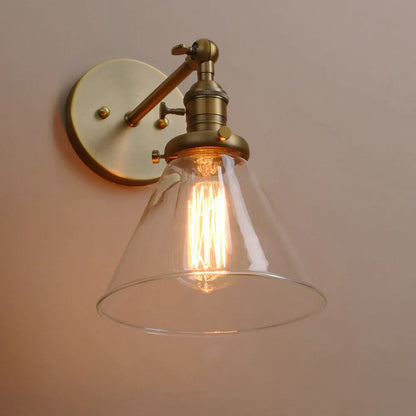 DecorBites™ Funnel Glass Wall Lamp E27 Sconce Modern Bedroom Light Fixtures