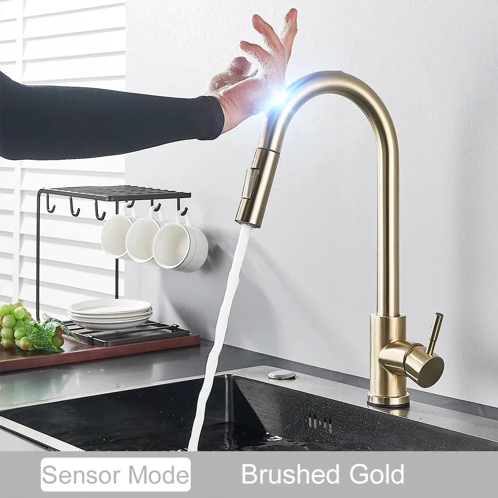Gold Touch Sensor Kitchen Faucet